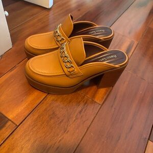 Franco Sarto Women's Brown Platform Mules